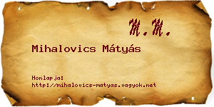 Mihalovics Mátyás névjegykártya