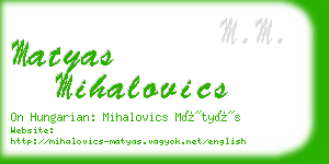 matyas mihalovics business card